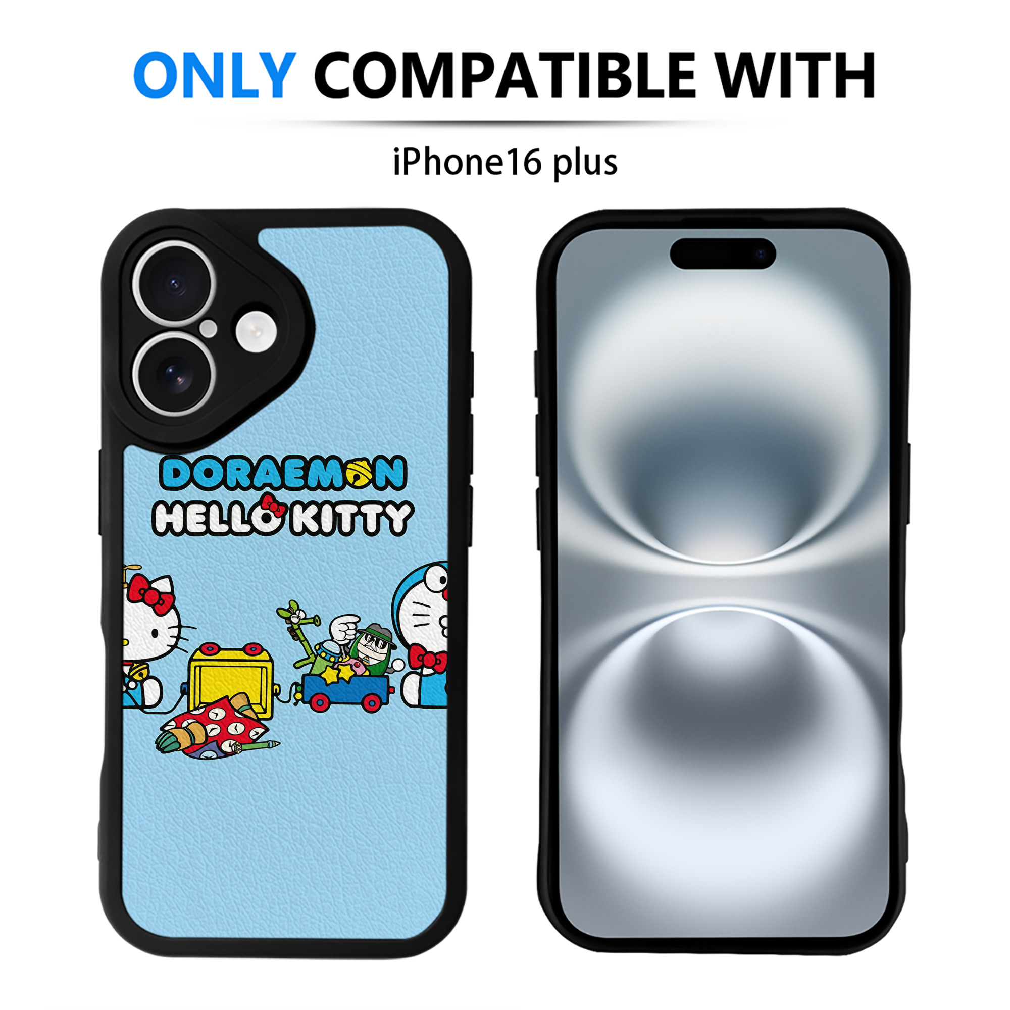 （画像用） ドラえもん Doraemon 【iPhone 16シリーズ対応】シリコンスマホケース（レザー調） 材質：シリコン